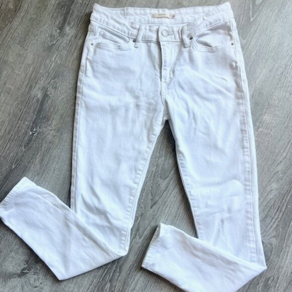 Levi 711 White Skinny Jeans Size 28L x30W - Picture 1 of 3